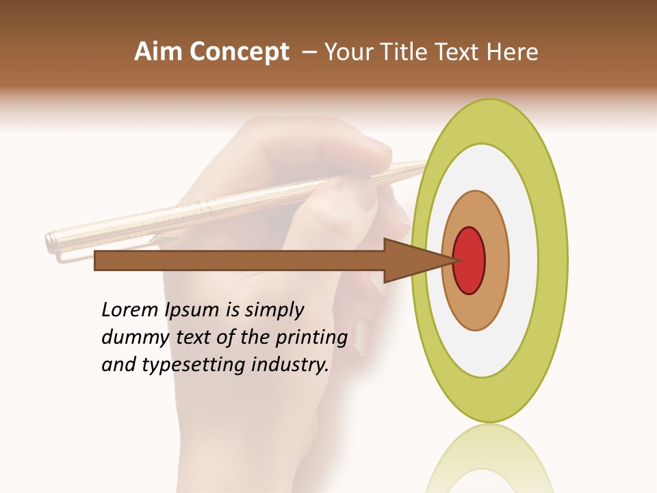 Hand Holding Pen Isolated On White Background - More Similar Photos In My Portfolio PowerPoint Template