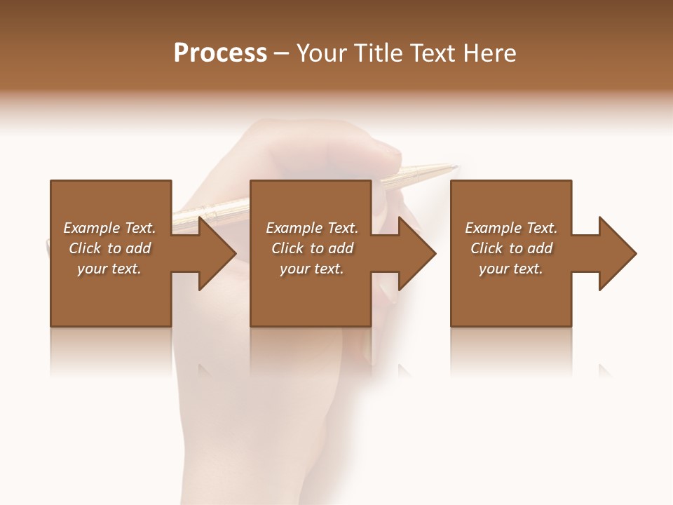 Hand Holding Pen Isolated On White Background - More Similar Photos In My Portfolio PowerPoint Template