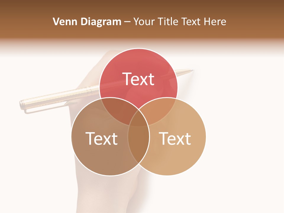 Hand Holding Pen Isolated On White Background - More Similar Photos In My Portfolio PowerPoint Template