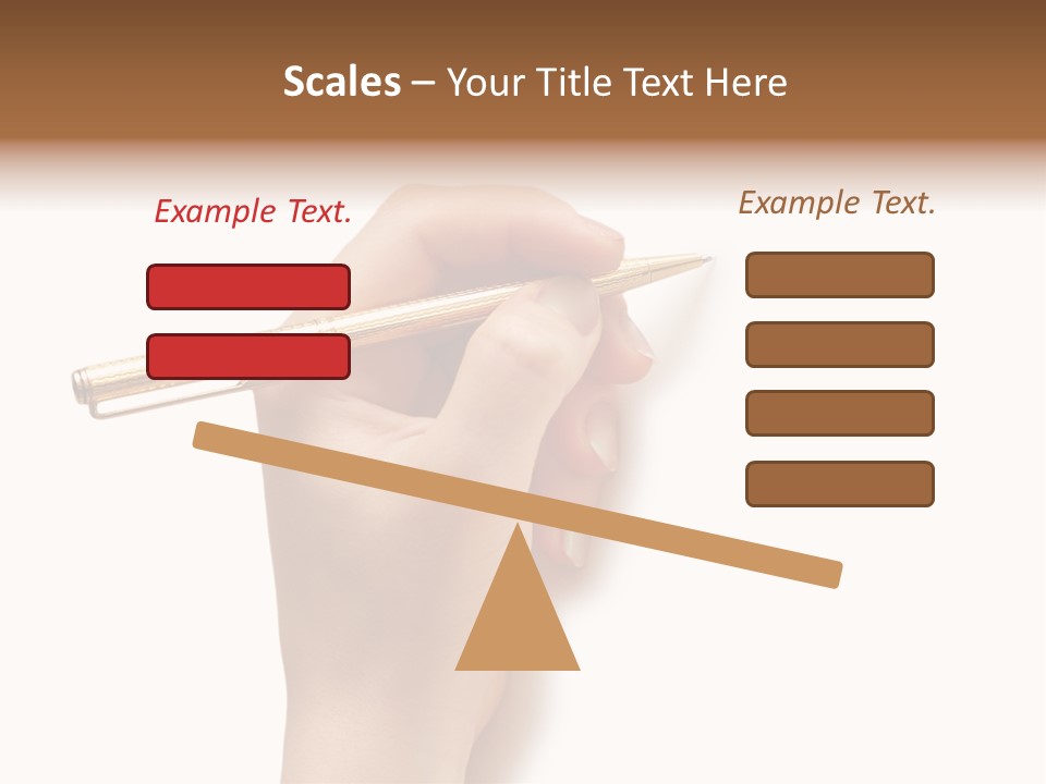 Hand Holding Pen Isolated On White Background - More Similar Photos In My Portfolio PowerPoint Template