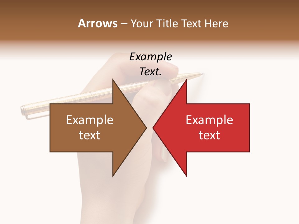 Hand Holding Pen Isolated On White Background - More Similar Photos In My Portfolio PowerPoint Template