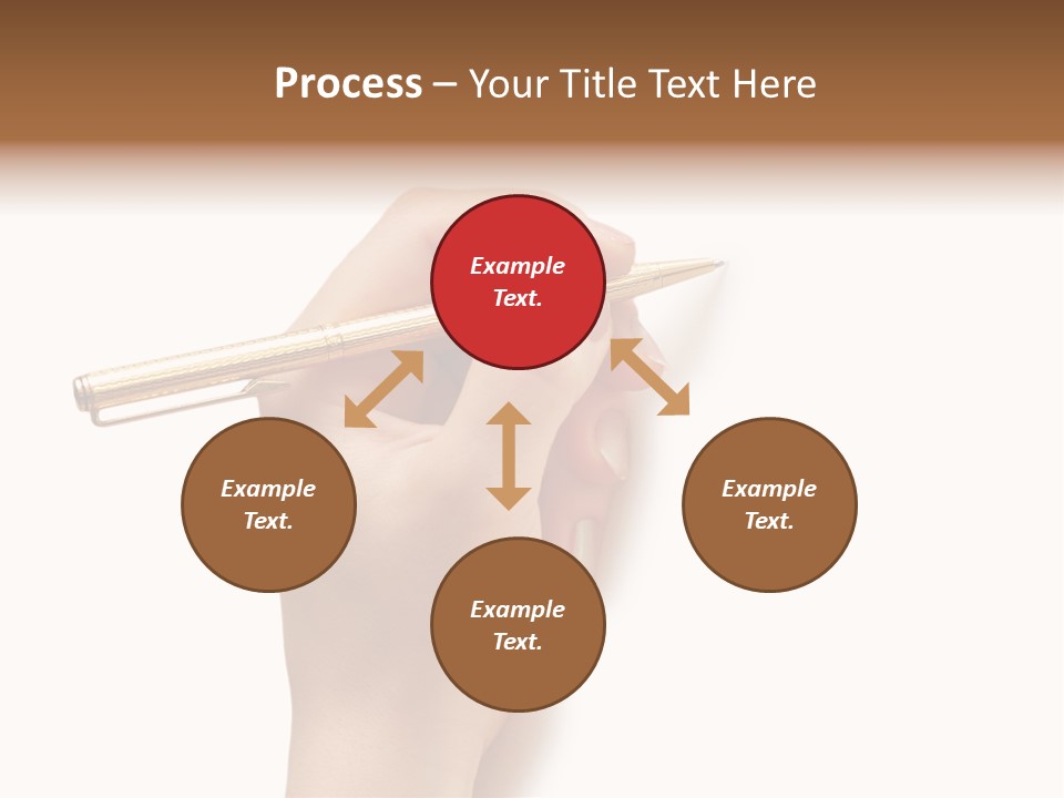 Hand Holding Pen Isolated On White Background - More Similar Photos In My Portfolio PowerPoint Template