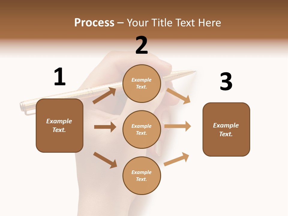 Hand Holding Pen Isolated On White Background - More Similar Photos In My Portfolio PowerPoint Template