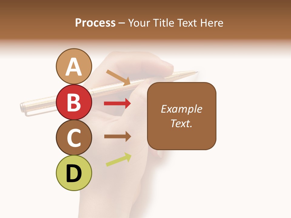 Hand Holding Pen Isolated On White Background - More Similar Photos In My Portfolio PowerPoint Template