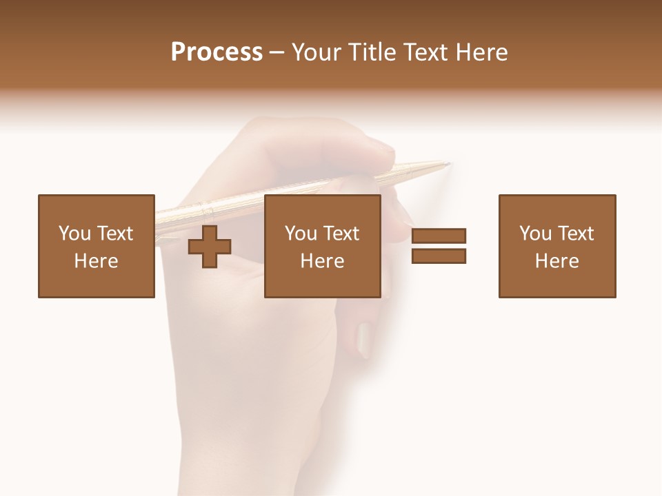 Hand Holding Pen Isolated On White Background - More Similar Photos In My Portfolio PowerPoint Template