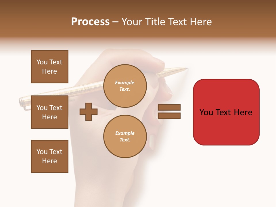 Hand Holding Pen Isolated On White Background - More Similar Photos In My Portfolio PowerPoint Template
