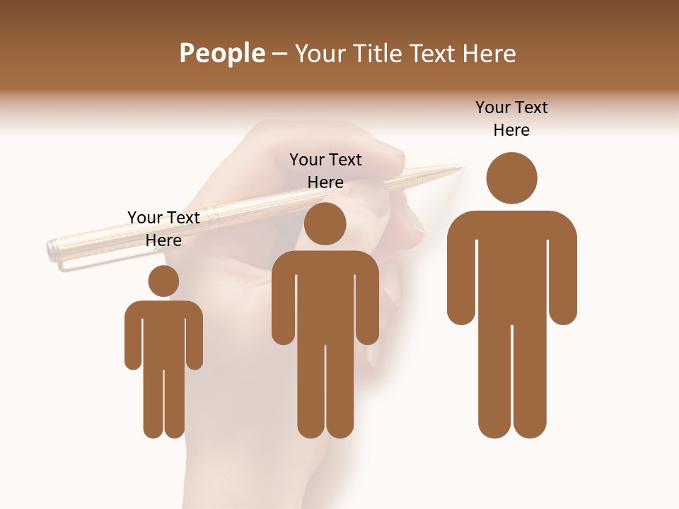 Hand Holding Pen Isolated On White Background - More Similar Photos In My Portfolio PowerPoint Template