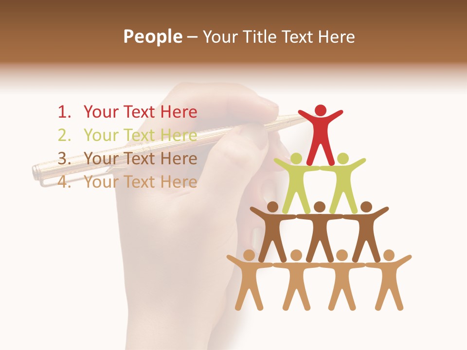 Hand Holding Pen Isolated On White Background - More Similar Photos In My Portfolio PowerPoint Template