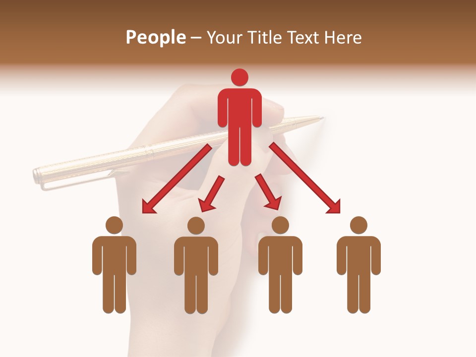 Hand Holding Pen Isolated On White Background - More Similar Photos In My Portfolio PowerPoint Template