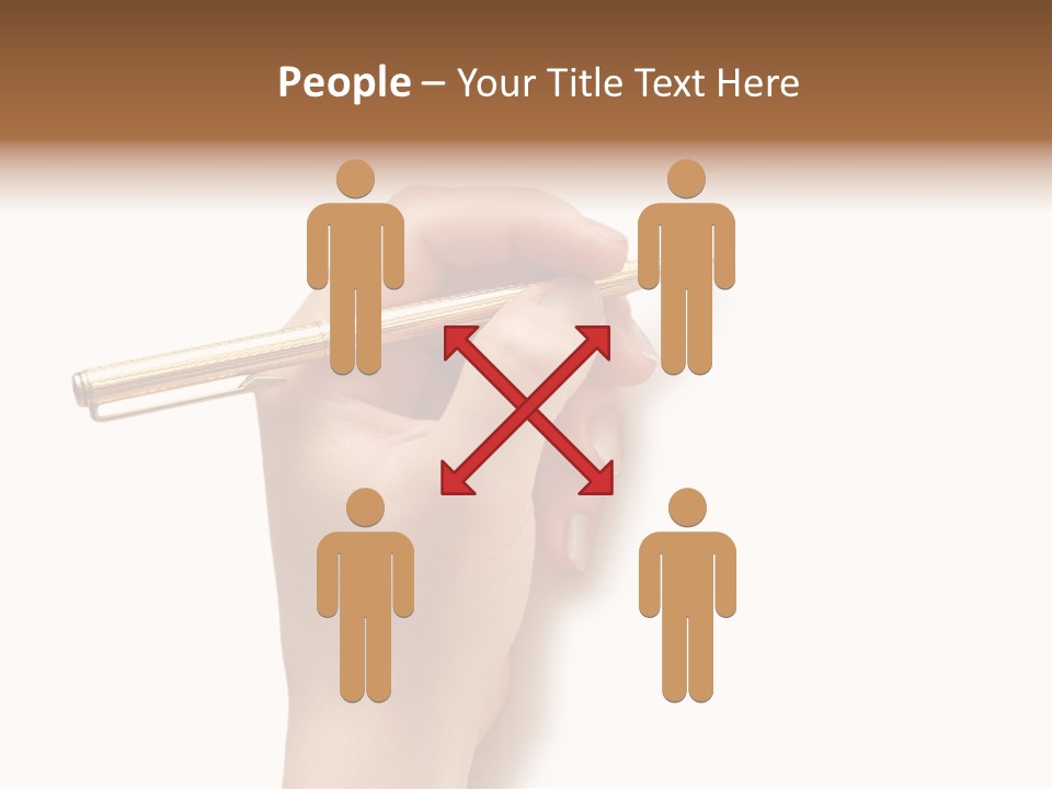 Hand Holding Pen Isolated On White Background - More Similar Photos In My Portfolio PowerPoint Template