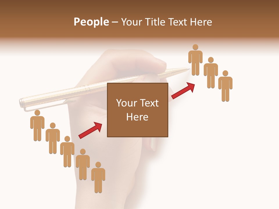 Hand Holding Pen Isolated On White Background - More Similar Photos In My Portfolio PowerPoint Template