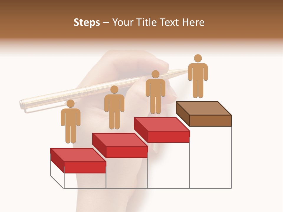 Hand Holding Pen Isolated On White Background - More Similar Photos In My Portfolio PowerPoint Template