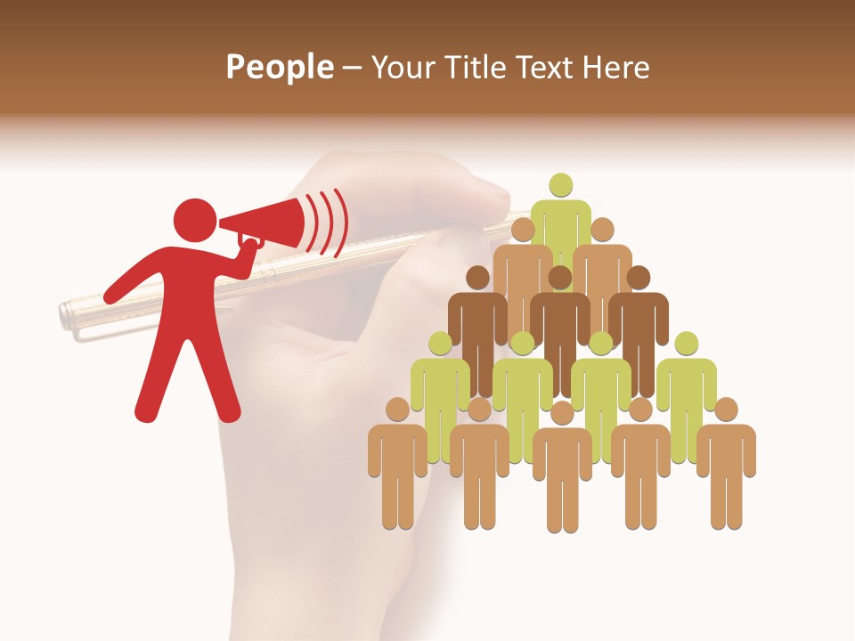 Hand Holding Pen Isolated On White Background - More Similar Photos In My Portfolio PowerPoint Template