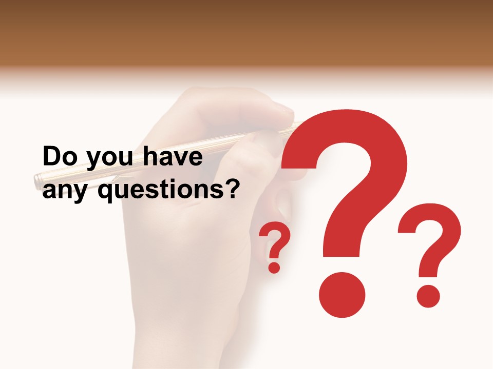 Hand Holding Pen Isolated On White Background - More Similar Photos In My Portfolio PowerPoint Template