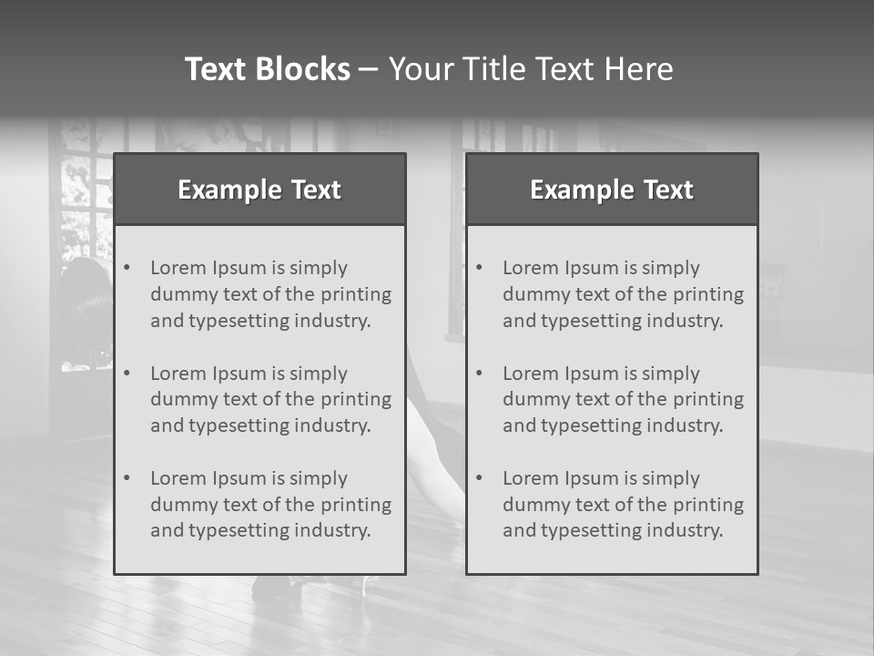 A Young  Couple Dancing And Practicing Ballroom Dancing Together In A Studio - Focus On Woman - Black And White, High Key Effect PowerPoint Template
