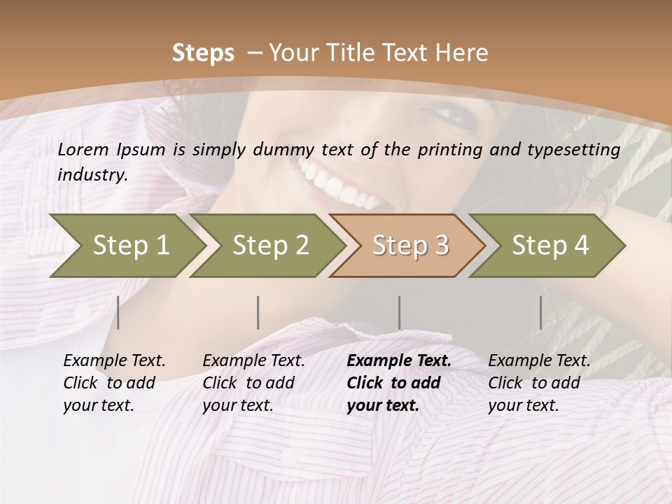 Pretty Young  Caucasian Brunette Female Lying In Hammock With Hands Behind Head Smiling. PowerPoint Template