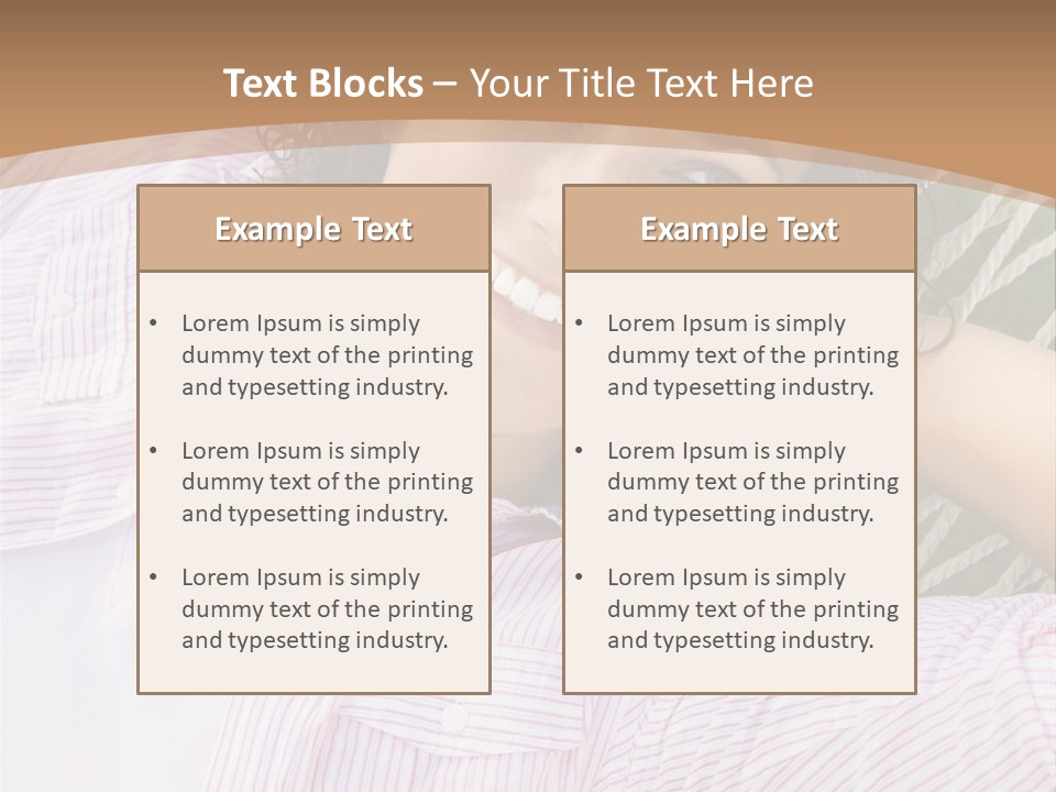 Pretty Young  Caucasian Brunette Female Lying In Hammock With Hands Behind Head Smiling. PowerPoint Template