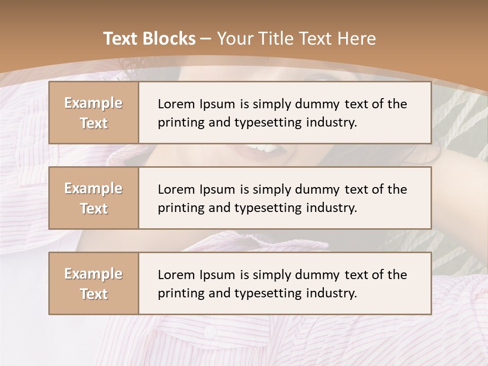 Pretty Young  Caucasian Brunette Female Lying In Hammock With Hands Behind Head Smiling. PowerPoint Template