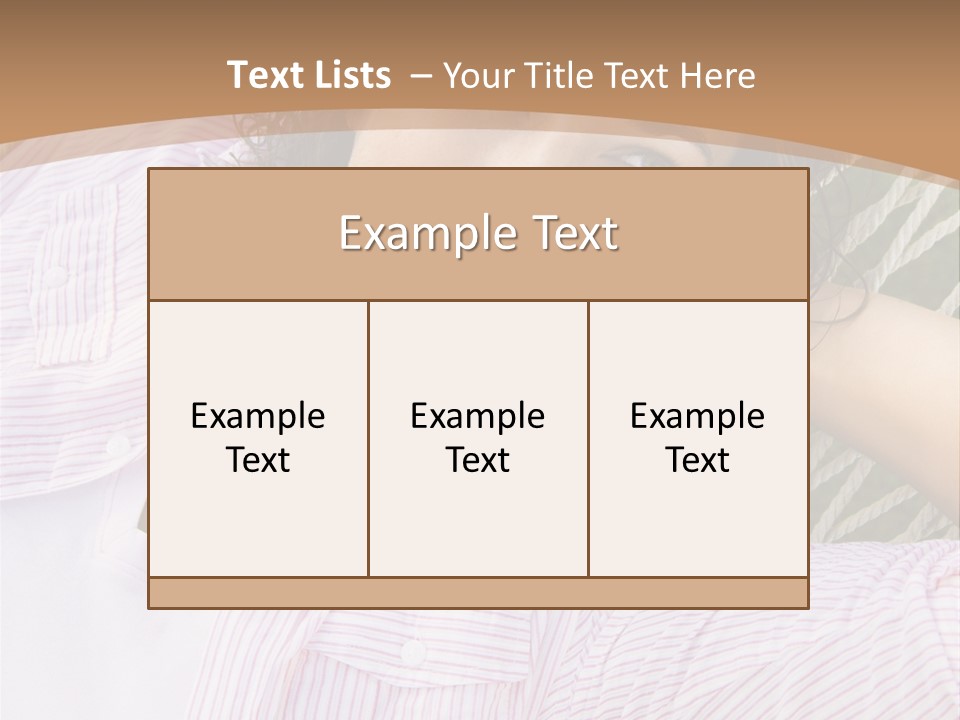 Pretty Young  Caucasian Brunette Female Lying In Hammock With Hands Behind Head Smiling. PowerPoint Template