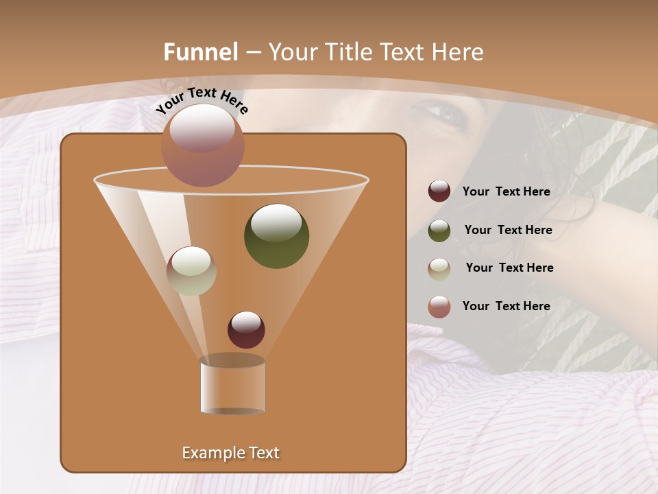 Pretty Young  Caucasian Brunette Female Lying In Hammock With Hands Behind Head Smiling. PowerPoint Template