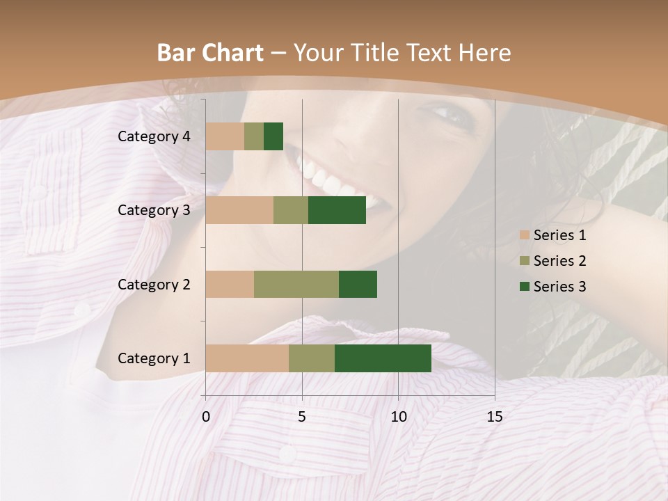 Pretty Young  Caucasian Brunette Female Lying In Hammock With Hands Behind Head Smiling. PowerPoint Template