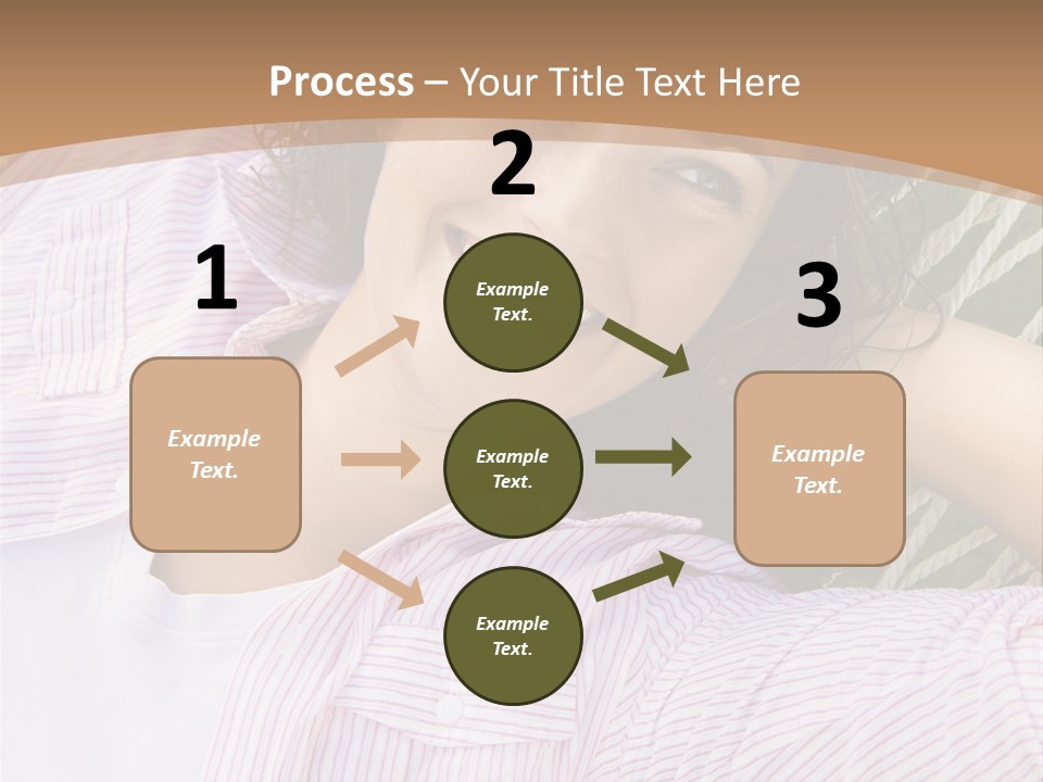 Pretty Young  Caucasian Brunette Female Lying In Hammock With Hands Behind Head Smiling. PowerPoint Template