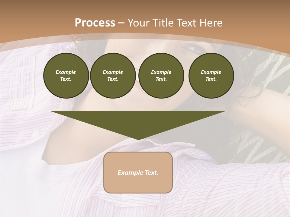 Pretty Young  Caucasian Brunette Female Lying In Hammock With Hands Behind Head Smiling. PowerPoint Template