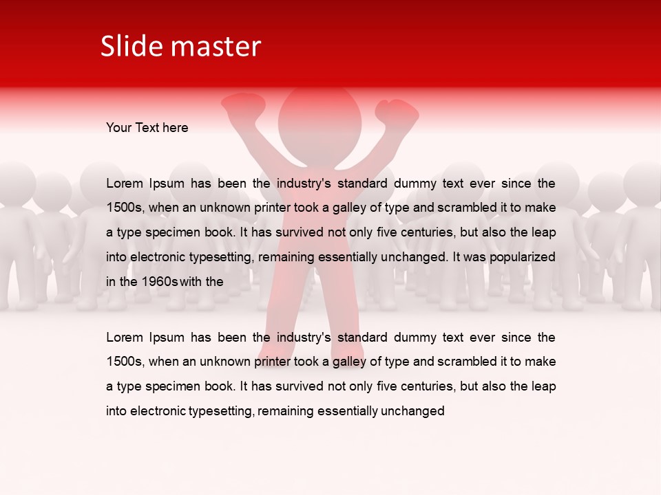 One 3D Human Stand Out Of The Crowd PowerPoint Template