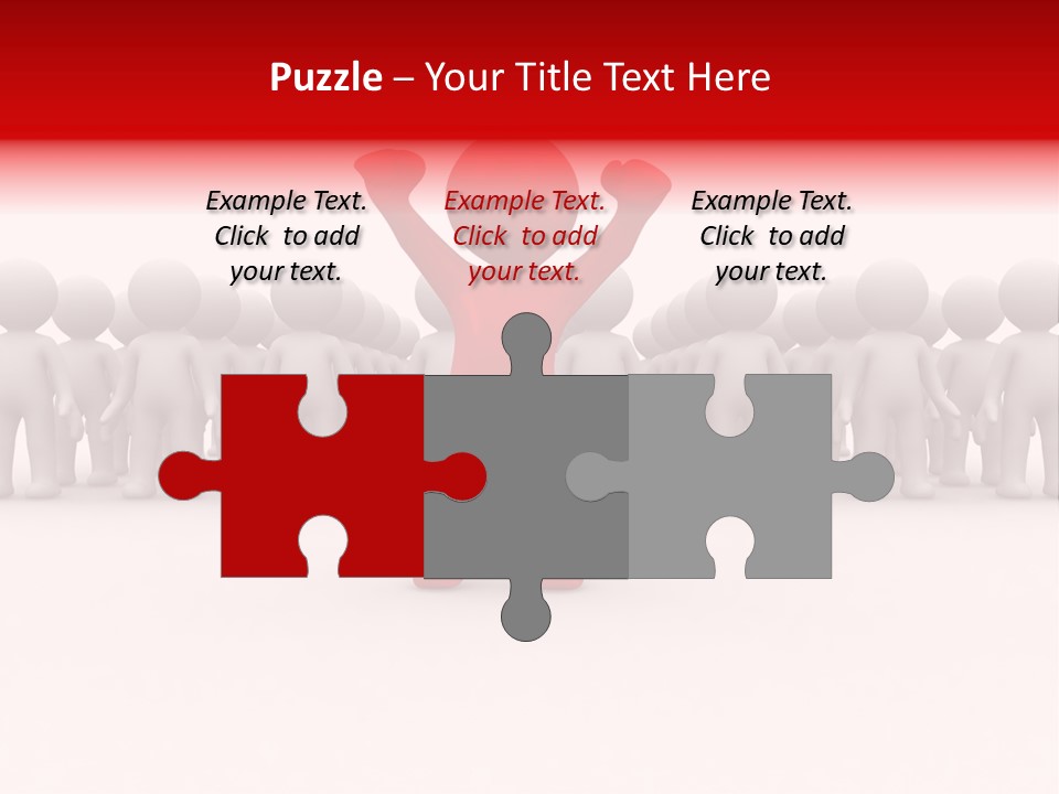 One 3D Human Stand Out Of The Crowd PowerPoint Template