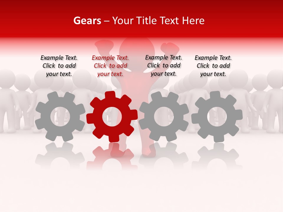 One 3D Human Stand Out Of The Crowd PowerPoint Template