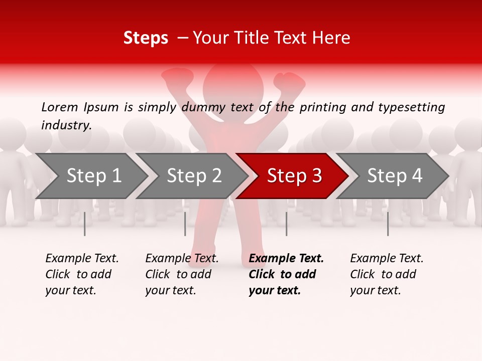 One 3D Human Stand Out Of The Crowd PowerPoint Template