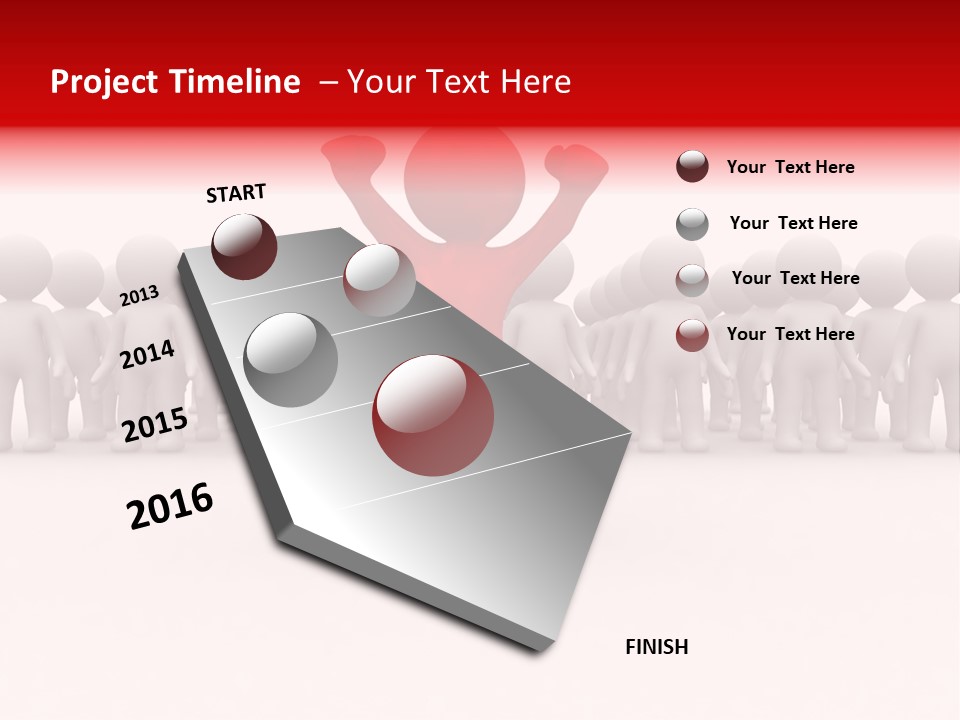 One 3D Human Stand Out Of The Crowd PowerPoint Template