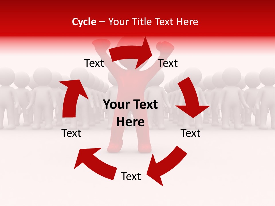 One 3D Human Stand Out Of The Crowd PowerPoint Template