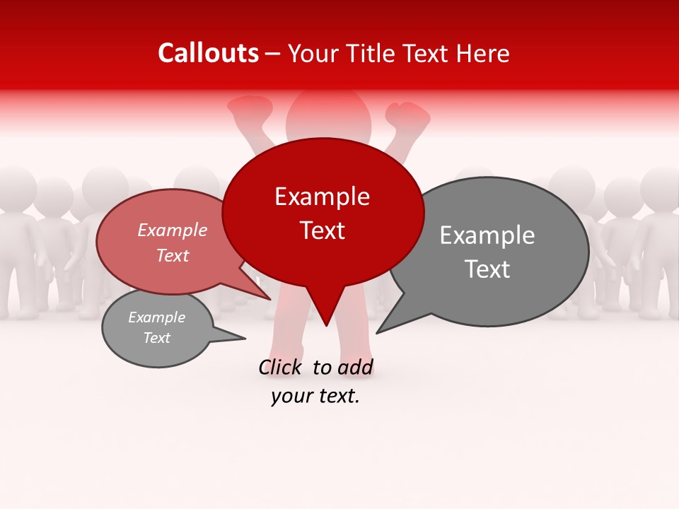 One 3D Human Stand Out Of The Crowd PowerPoint Template