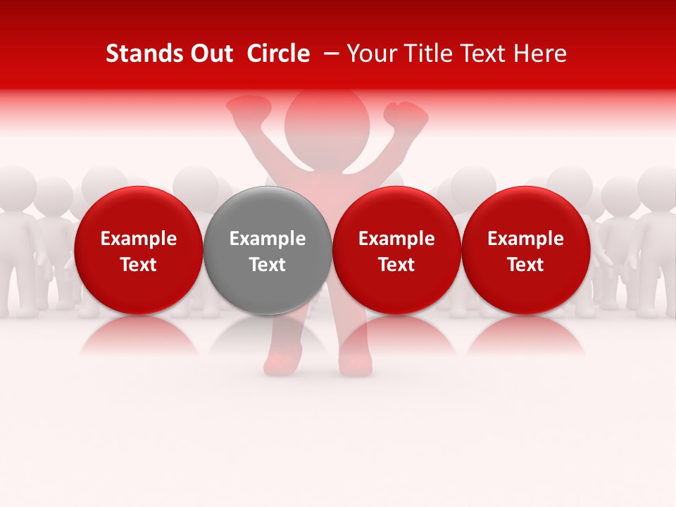 One 3D Human Stand Out Of The Crowd PowerPoint Template