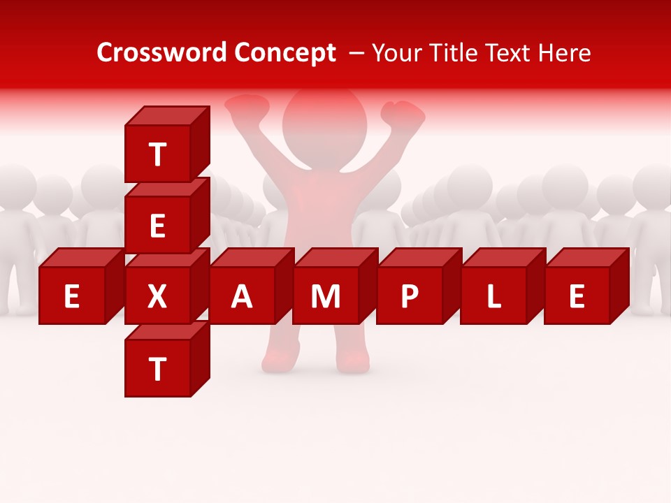 One 3D Human Stand Out Of The Crowd PowerPoint Template