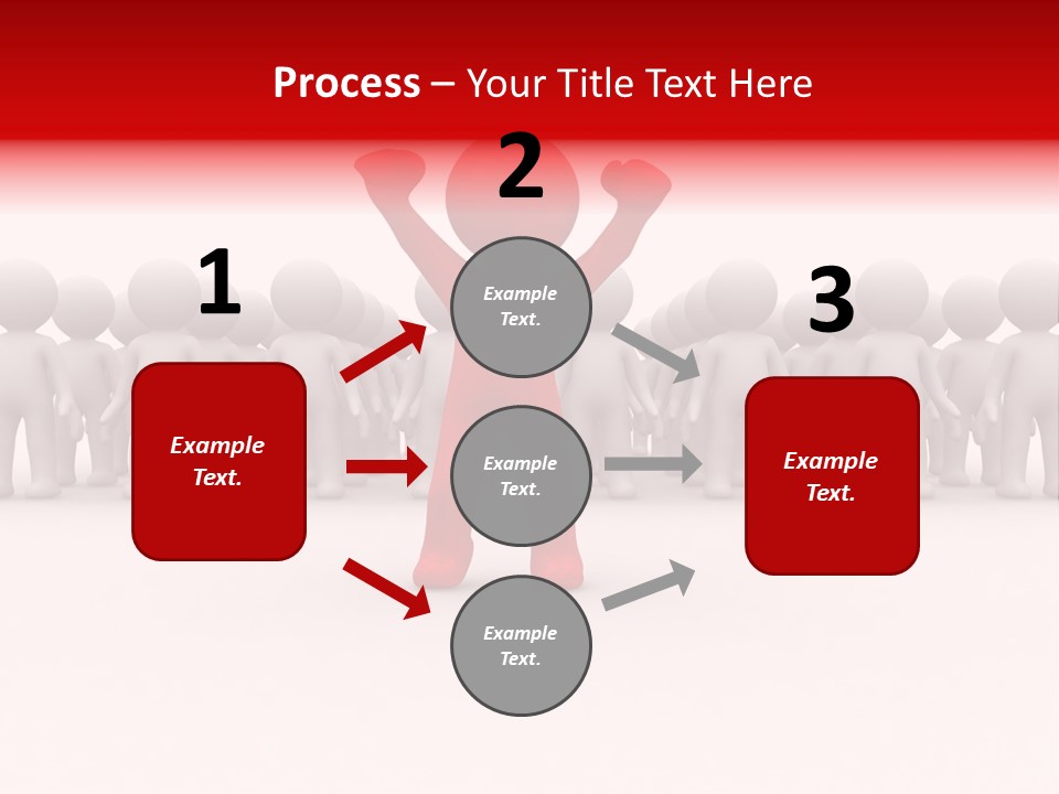 One 3D Human Stand Out Of The Crowd PowerPoint Template