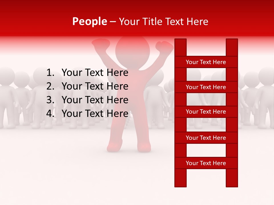 One 3D Human Stand Out Of The Crowd PowerPoint Template