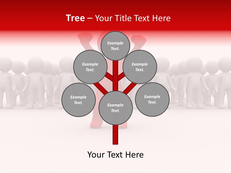 One 3D Human Stand Out Of The Crowd PowerPoint Template