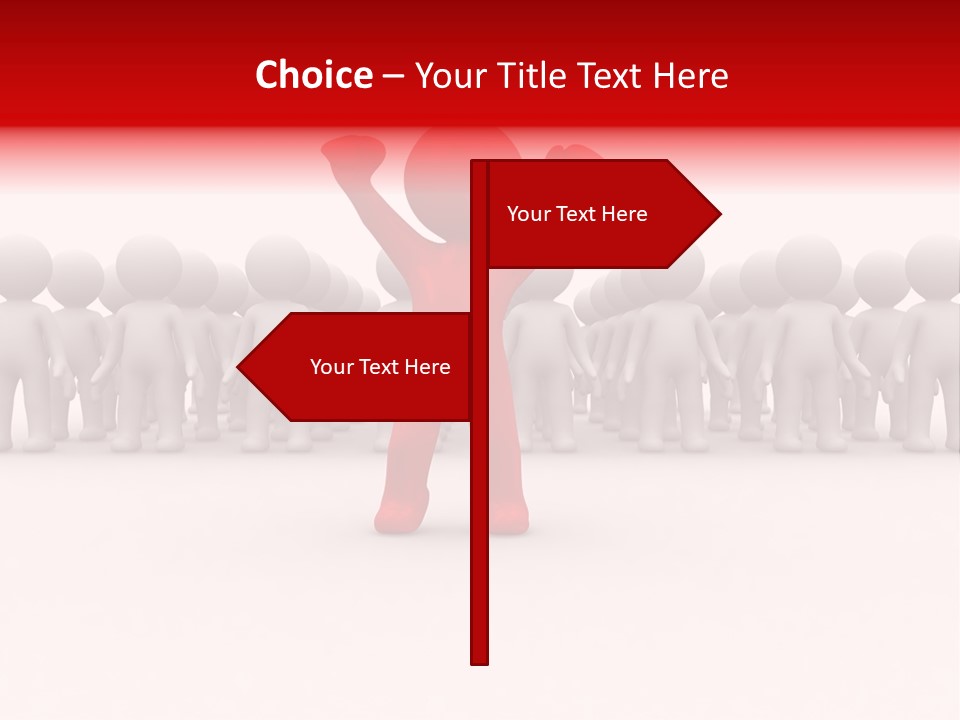 One 3D Human Stand Out Of The Crowd PowerPoint Template