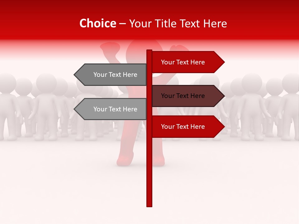 One 3D Human Stand Out Of The Crowd PowerPoint Template