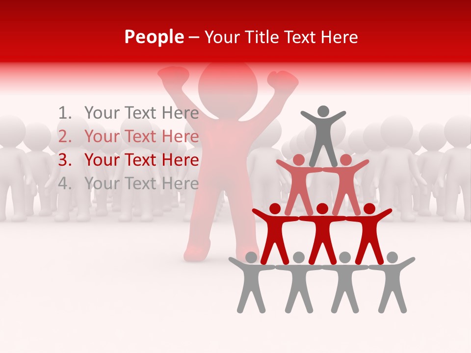 One 3D Human Stand Out Of The Crowd PowerPoint Template
