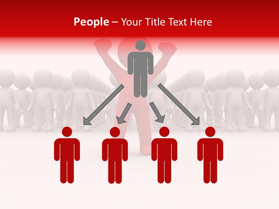 One 3D Human Stand Out Of The Crowd PowerPoint Template