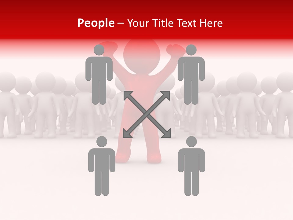 One 3D Human Stand Out Of The Crowd PowerPoint Template
