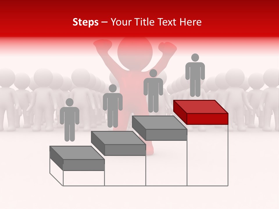One 3D Human Stand Out Of The Crowd PowerPoint Template