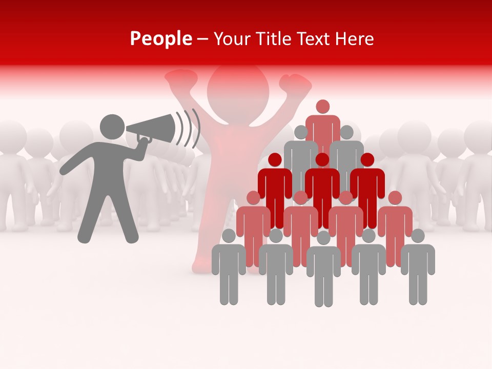 One 3D Human Stand Out Of The Crowd PowerPoint Template