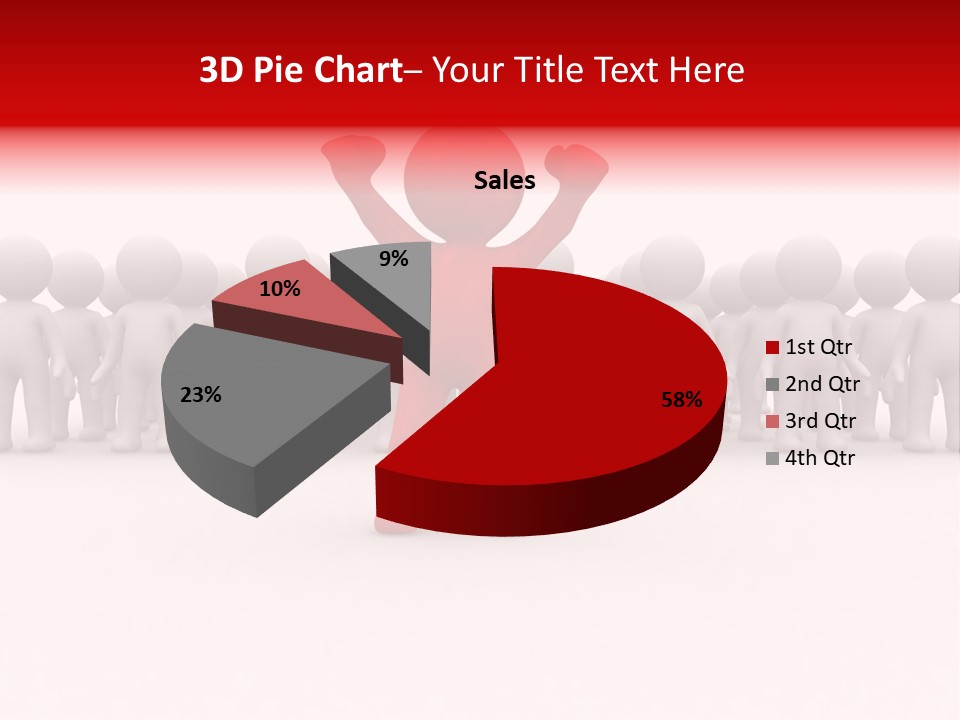 One 3D Human Stand Out Of The Crowd PowerPoint Template