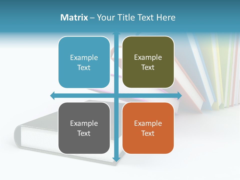 Colored Books Isolated On Glossy White #2 PowerPoint Template