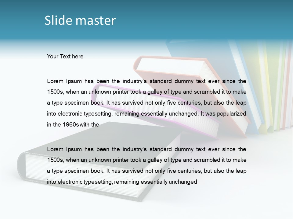 Colored Books Isolated On Glossy White #2 PowerPoint Template