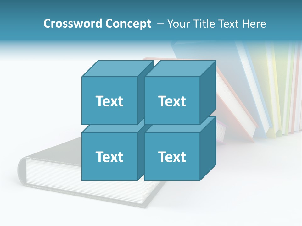 Colored Books Isolated On Glossy White #2 PowerPoint Template